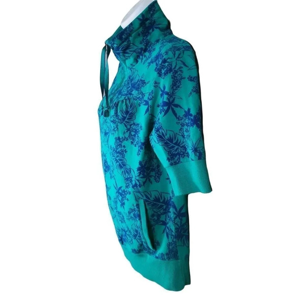 Zip Up Cardigan/Jacket, Teal/Blue, Hawaiian, M - Picture 5 of 7